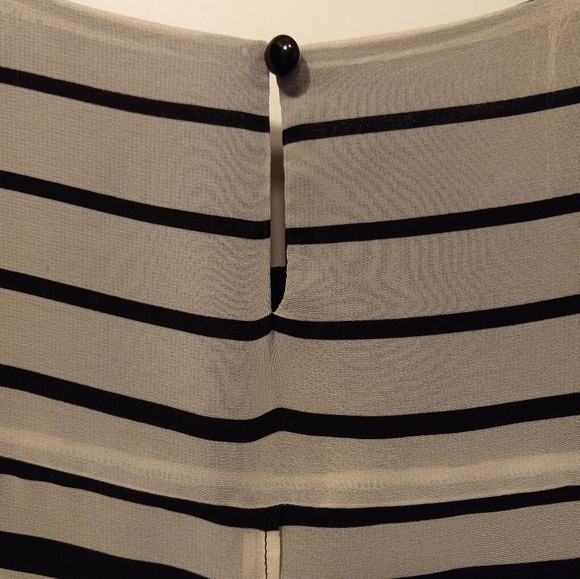 AB Studio EUC, Black & Off White Striped Hi Lo Tunic, Sz S, Split Back - Picture 5 of 9